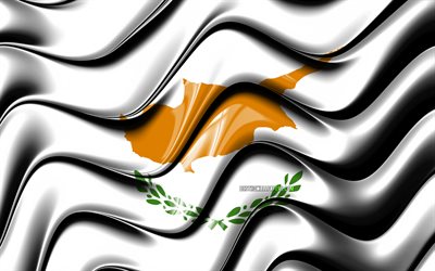 cyprian flagge, 4k, europa, die nationalen symbole, die flagge von zypern, 3d-kunst, zypern, europ&#228;ische l&#228;nder, zypern 3d flag