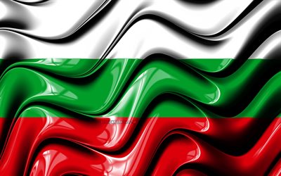 bulgarische flagge, 4k, europa, die nationalen symbole, die flagge von bulgarien, 3d-kunst, bulgarien, europ&#228;ische l&#228;nder, bulgarien 3d flagge