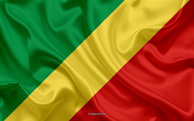 علم جمهورية الكونغو, 4k, نسيج الحرير, جمهورية الكونغو العلم, الرمز الوطني, الحرير العلم, جمهورية الكونغو الديمقراطية, أفريقيا, أعلام البلدان الأفريقية