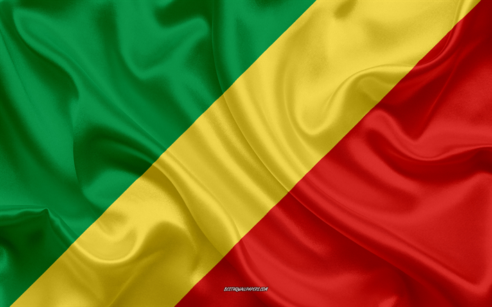 Flag of the Republic of the Congo, 4k, silk texture, Republic of the Congo flag, national symbol, silk flag, Republic of the Congo, Africa, flags of African countries