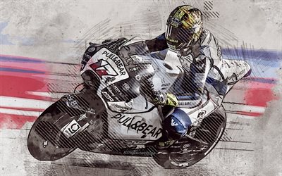 Karel Abraham, tch&#232;que champion de moto, MotoGP, 2019, Reale Avintia Racing, Ducati Desmosedici GP18, grunge art, art cr&#233;atif, Ducati, course