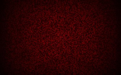 punainen pikselin rakenne, punaiset neli&#246;t rakenne, pikseli tausta, vihre&#228; pieni laatta tekstuuri, luova punainen tausta, punainen abstrakti tausta