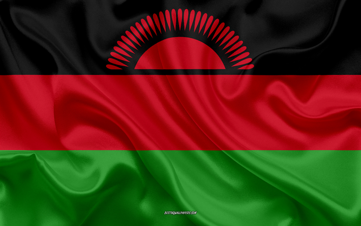 Flag of Malawi, 4k silk texture, Malawi flag, national symbol, silk flag, Malawi, Africa, flags of African countries