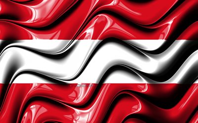 Austrian flag, 4k, Europe, national symbols, Flag of Austria, 3D art, Austria, European countries, Austria 3D flag