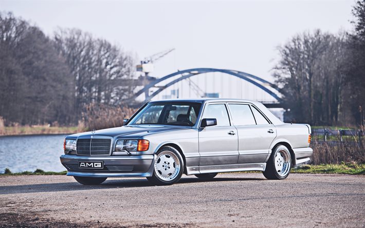 AMG 560 SEL, 4k, de optimizaci&#243;n, de 1989, los coches, Mercedes-Benz W126, Mercedes-Benz 560 SEL AMG, V126 E 56, coches alemanes, Mercedes