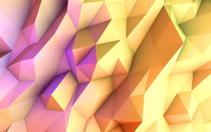 3D triangles, creative, pyramids, 3D art, triangles pattern, colorful backgrounds, artwork, background with triangles, geometric shapes, background with pyramids