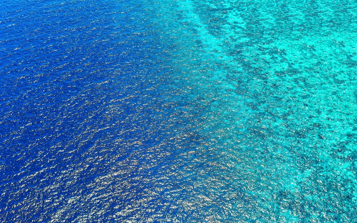 oceano, 4k, veduta aerea, tropicale, paradiso, onde, mare, acqua blu di sfondo, bella la natura