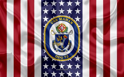 يو اس اس ماهان شعار, DDG-72, العلم الأمريكي, البحرية الأمريكية, الولايات المتحدة الأمريكية, يو اس اس ماهان شارة, سفينة حربية أمريكية, شعار يو اس اس ماهان