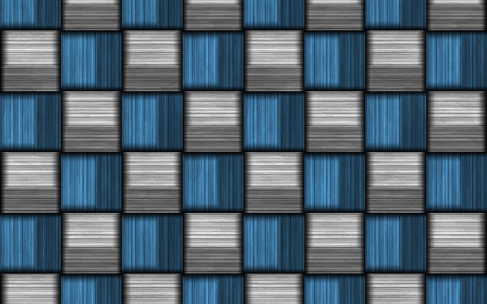 cuadrado azul de fondo, 4k, obras de arte, abstracto tejido de textura, de color azul mimbre de fondo, cester&#237;a, tejido azul de fondo, macro, cester&#237;a texturas, creativo, azul, antecedentes, tejido de texturas, patrones cuadrados