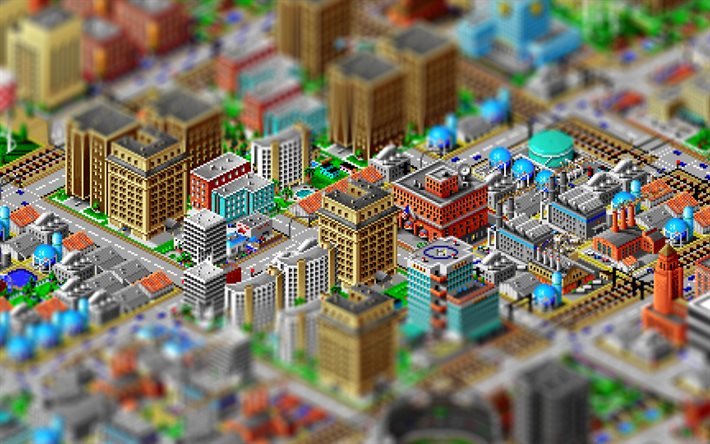 isometric buildings, 3D buildings, abstract citiscapes, isometric backgrounds, 3D art, isometric city