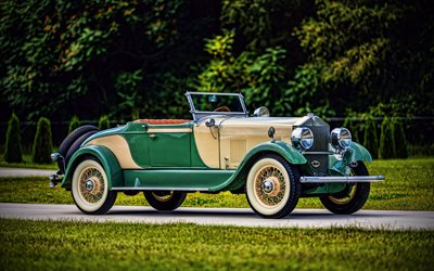 Elcar Modelo 8-91 Roadster, 4k, retro carros, 1928 carros, HDR, cabriolets, Elcar
