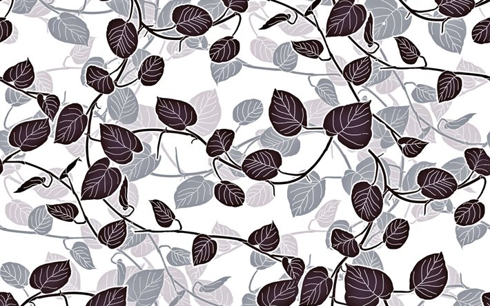 retro leaves texture, purple leaves texture, white leaves background, retro floral texture, white background with leaves, retro backgrounds
