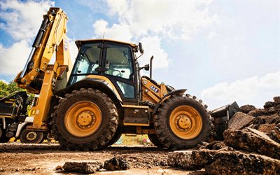 Caterpillar 444, HDR, backhoe loader, 2021 tractors, construction equipment, construction machines, Cat 444, tractors, Caterpillar