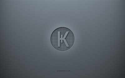 karbowanec-logo, grauer kreativer hintergrund, karbowanec-zeichen, graue papierstruktur, karbowanec, grauer hintergrund, karbowanec-3d-zeichen