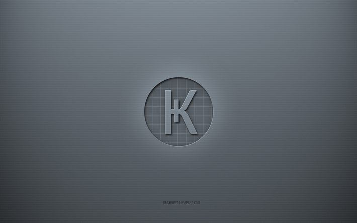karbowanec logotipo, fundo cinza criativo, karbowanec sinal, cinza textura de papel, karbowanec, fundo cinza, karbowanec sinal 3d