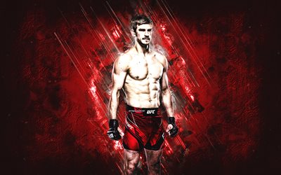 Arnold Allen, MMA, UFC, English fighter, red stone background, Ultimate Fighting Championship, grunge art, Arnold Billy Allen