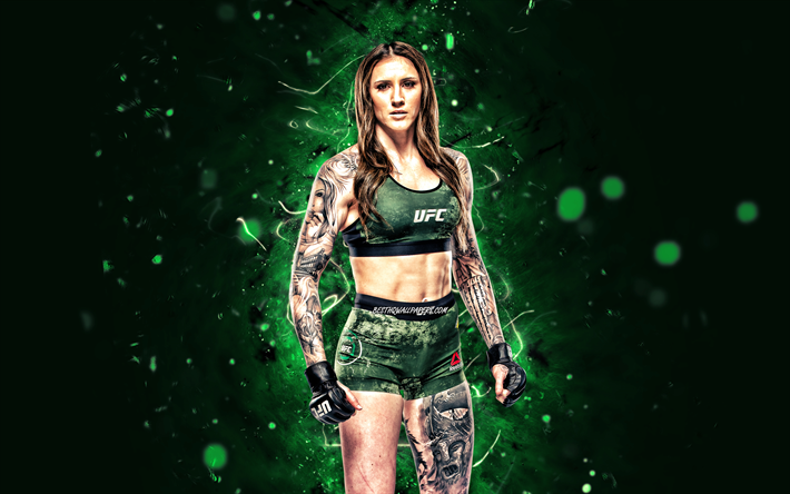 Megan Anderson, 4k, green neon lights, Australian fighters, MMA, UFC, female fighters, Mixed martial arts, Megan Anderson 4K, UFC fighters, MMA fighters