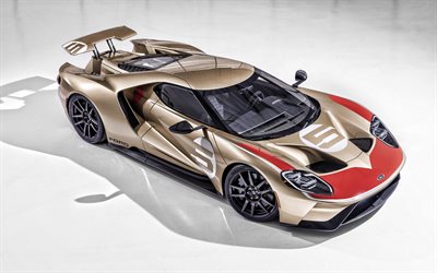 2022, Ford GT, Holman Moody Heritage Edition, 4k, top view, exterior, Ford GT tuning, supercar, american sports cars, Ford
