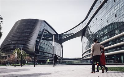 上海, 近代建築, 事業センター, 高層ビル群, 近代ビル, 中国
