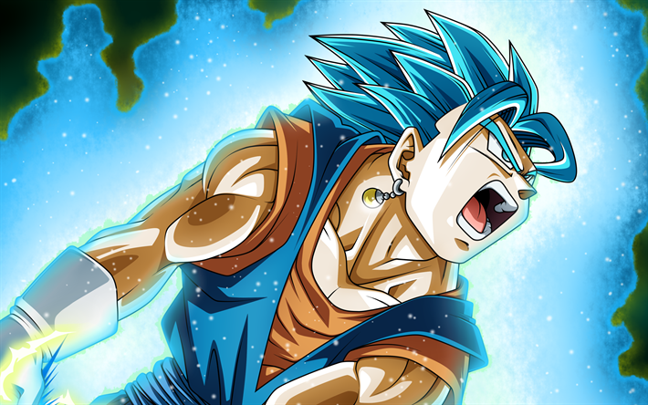 Download wallpapers 4k, Super Saiyan Blue, artwork, DBS, manga, Son Goku, Dragon Ball Super ...