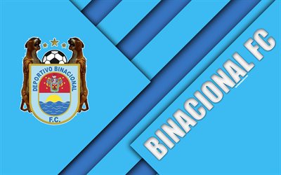 Escuela Municipal Deportivo Binacional, 4k, logo, blue abstraction, Peruvian football club, material design, Peruvian Primera Division, Paucarpata, Arequipa Region, Peru, football, Binacional FC