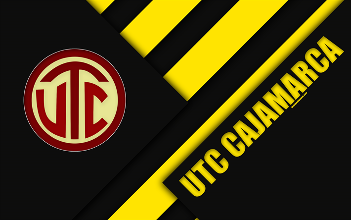 UTC Cajamarca FC, Tekniska universitetet i Cajamarca, 4k, logotyp, gul svart uttag, Peruansk fotboll club, material och design, Peruanska Primera Division, Cajamarca, Peru, fotboll