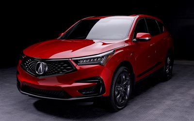 4k, Acura RDX, darkness, 2019 cars, crossovers, red RDX, Acura
