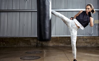 Gal Gadot, fashion model, Reebok, photoshoot, Israeli actress, karate, boxing pear