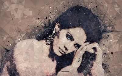 Lana Del Rey, 4k, creative geometric portrait, American singer, face, creative art, Elizabeth Woolridge Grant