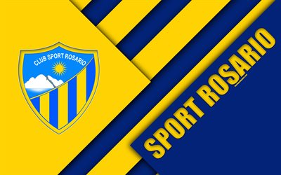 CD Sport Rosario de Huaraz, Sport Rosario FC, 4k, logo, yellow blue abstraction, Peruvian football club, material design, Peruvian Primera Division, Huaraz, Peru, football