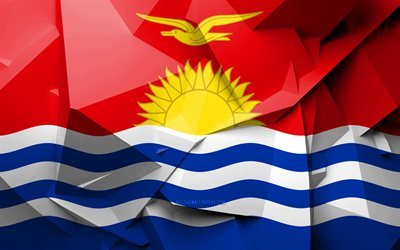 &quot;4k, la Bandera de Kiribati, el arte geom&#233;trico, Ocean&#237;a pa&#237;ses, Kiribati bandera, creativo, islas salom&#243;n, Kiribati, Ocean&#237;a, Kiribati 3D de la bandera, los s&#237;mbolos nacionales