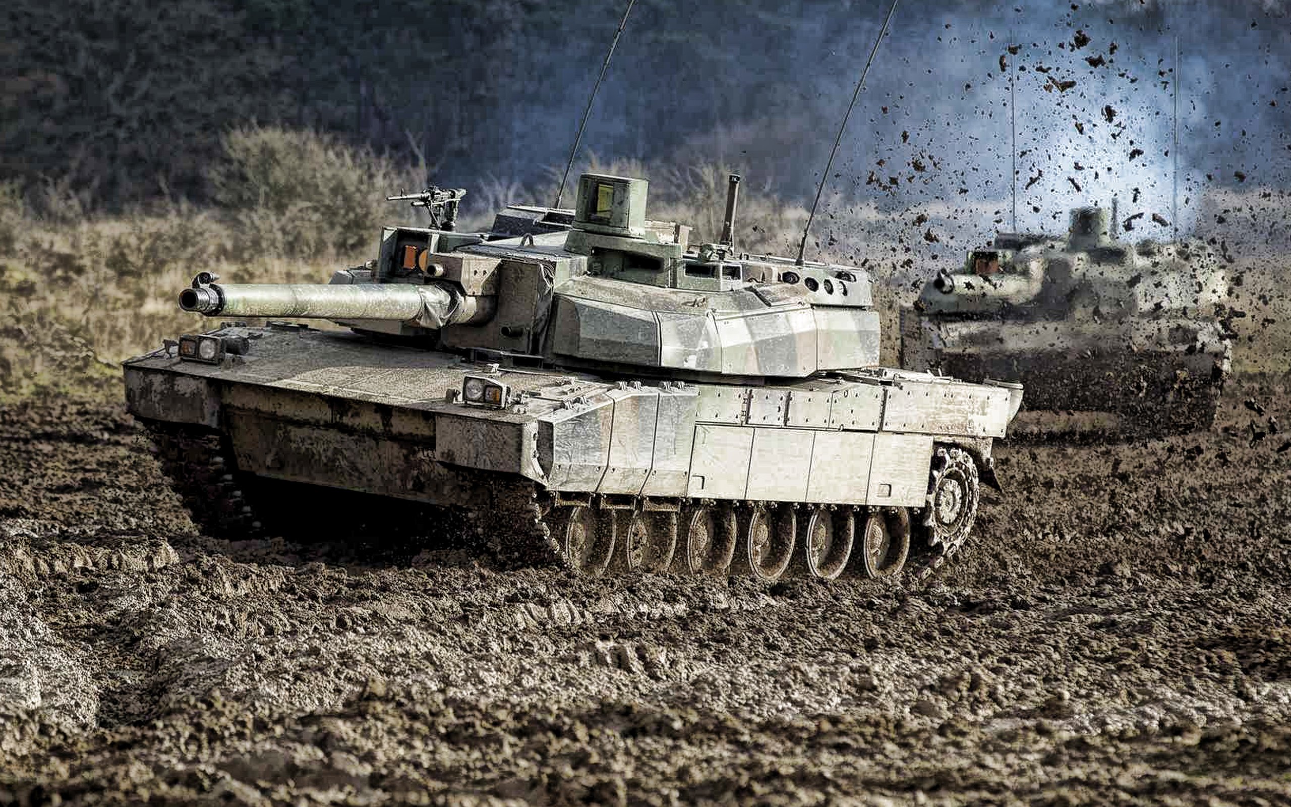 Download wallpapers AMX-56 Leclerc, french main battle tank, firing ...