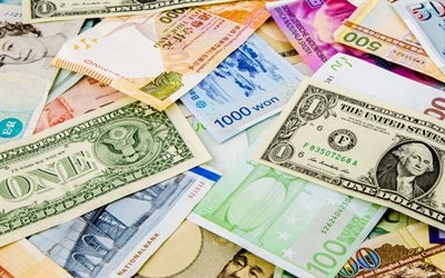 money, different currencies, world money concepts, money texture, different money, finance concepts
