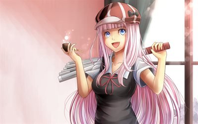 chika fujiwara, weibliche krieger, kaguya-sama liebe ist krieg, der protagonist, manga, kaguya-sama wa kokurasetai, mädchen mit rosa haaren, fujiwara chika