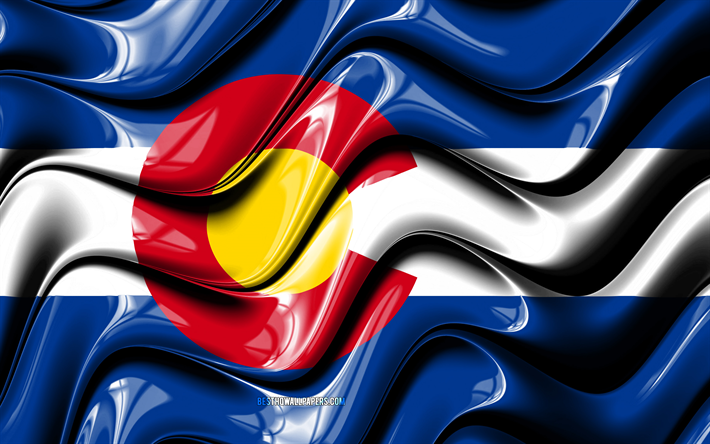 Colorado flag, 4k, United States of America, administrative districts, Flag of Colorado, 3D art, Colorado, american states, Colorado 3D flag, USA, North America