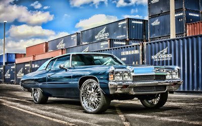 Chevrolet Impala, tuning, 1972 coches, coches retro, Personalizado Chevrolet Impala, coches americanos, Chevrolet, HDR, 1972 Chevrolet Impala