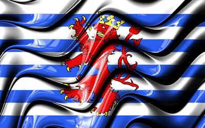 Luxembourg flag, 4k, Provinces of Belgium, administrative districts, Flag of Luxembourg, 3D art, Luxembourg, belgian provinces, Luxembourg 3D flag, Belgium, Europe
