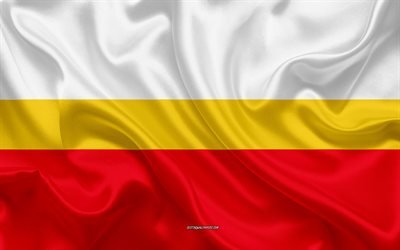Lipun V&#228;h&#228;-Puolan Voivodikunta, silkki lippu, silkki tekstuuri, Puola, V&#228;h&#228;-Puolan Voivodikunta, Voivodeships Puola, maakunnassa Puola