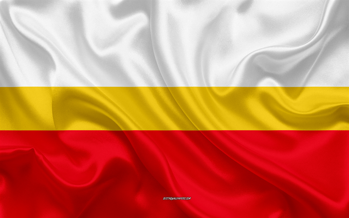 Bandiera di Lesser Poland Voivodeship, bandiera di seta, di seta, texture, Polonia, Lesser Poland Voivodeship, Voivodati della Polonia, provincia di Polonia