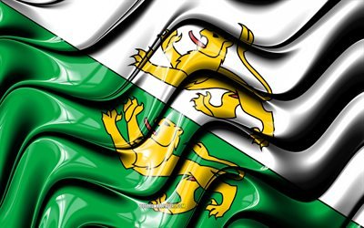 Thurgau flag, 4k, Cantons of Switzerland, administrative districts, Flag of Thurgau, 3D art, Thurgau, swiss cantons, Thurgau 3D flag, Switzerland, Europe