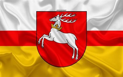Bandiera di Lubelskie Voivodeship, bandiera di seta, di seta, texture, Polonia, Lubelskie Voivodeship, Voivodati della Polonia, provincia di Polonia
