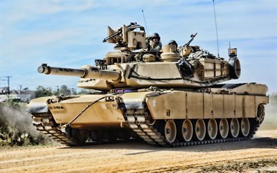 M1A2 Abrams, American main battle tank, M1A2 SEPv2, desert, modern armored vehicles, tanks, US Army, USA
