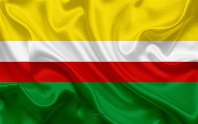 Drapeau de Lubusz Voivodeship, drapeau de soie, soie, texture, Pologne, Vo&#239;vodie de Lubusz, les Vo&#239;vodies de la Pologne, de la province de Pologne