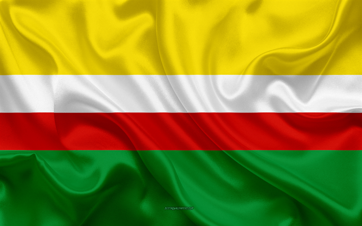 旗のLubusz Voivodeship, 絹の旗を, シルクの質感, ポーランド, Lubusz Voivodeship, Voivodeshipsポーランド, ポーランド州
