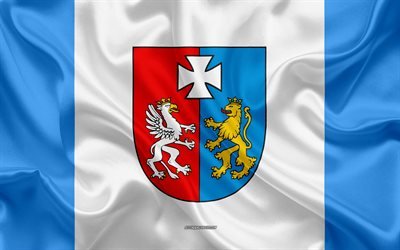 Lipun ala-karpatian Voivodikunta, silkki lippu, silkki tekstuuri, Puola, Ala-Karpatian Voivodikunta, Voivodeships Puola, maakunnassa Puola