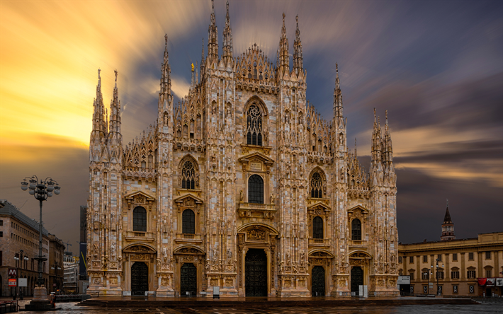 ドゥオーモミラノ, ミラノ大聖堂があり, 教会, イタリアのランドマーク, ミラノ, ロンバルディア, イタリア, 欧州, イタリアの都市, ミラノのの名所