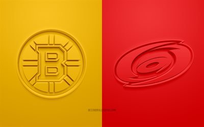 Boston Bruins vs Calgary Flames, NHL, USA, hockey match, semi-final, 3d art, promotional materials, yellow red background, hockey, Boston Bruins, Calgary Flames