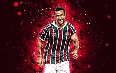 Fred, 4k, Fluminense FC, brazilian footballers, soccer, Frederico Chaves Guedes, Brazilian Serie A, football, purple neon lights, Fred Fluminense, Fred 4K