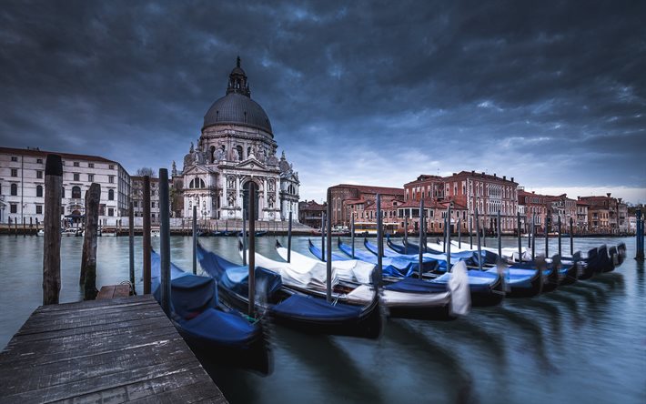 Venise, matin, lever du soleil, Santa Maria della Salute, Grand Canal, &#233;glise catholique romaine, basilique, Italie