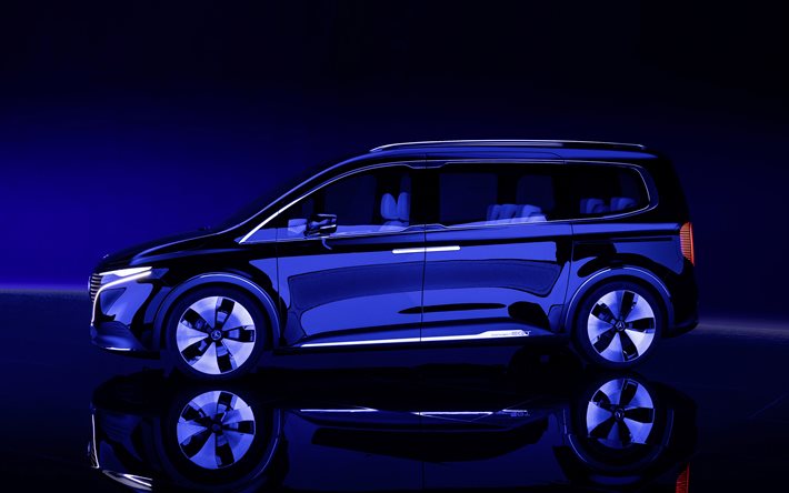 2021年, メルセデス・ベンツ, 側面図, 外側, 電気ミニバン, 新しいEQT, 電気自動車, ミニバン, ドイツ車